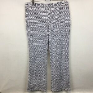 J. Mclaughlin Carmel Pants White Navy Honeycomb Geometric Catalina Cloth Size XL